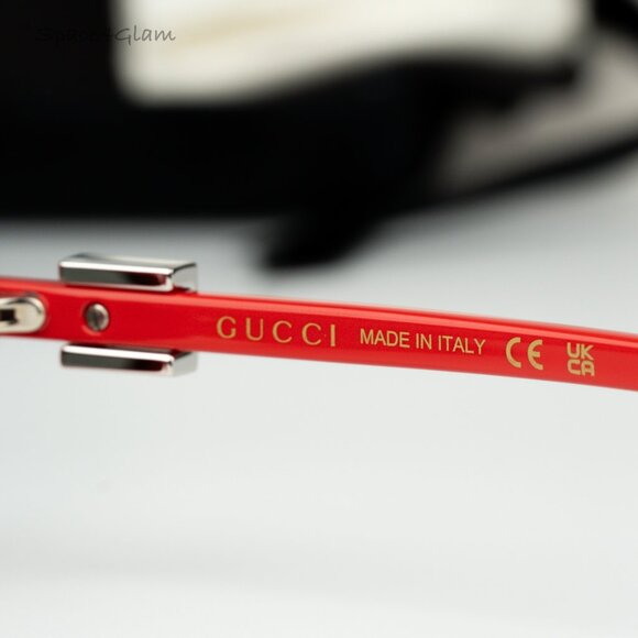 Gucci Women Sunglasses Red Grey Cat Eye GG1680S 005 BRAND NEW